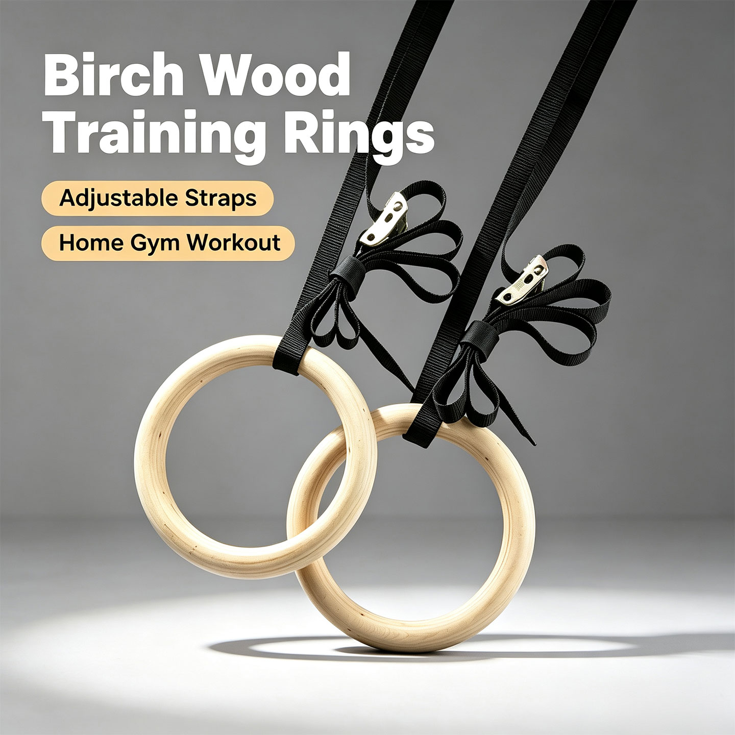 Gymnastic Ring Wood - Гимнастические кольца из березовой древесины, с