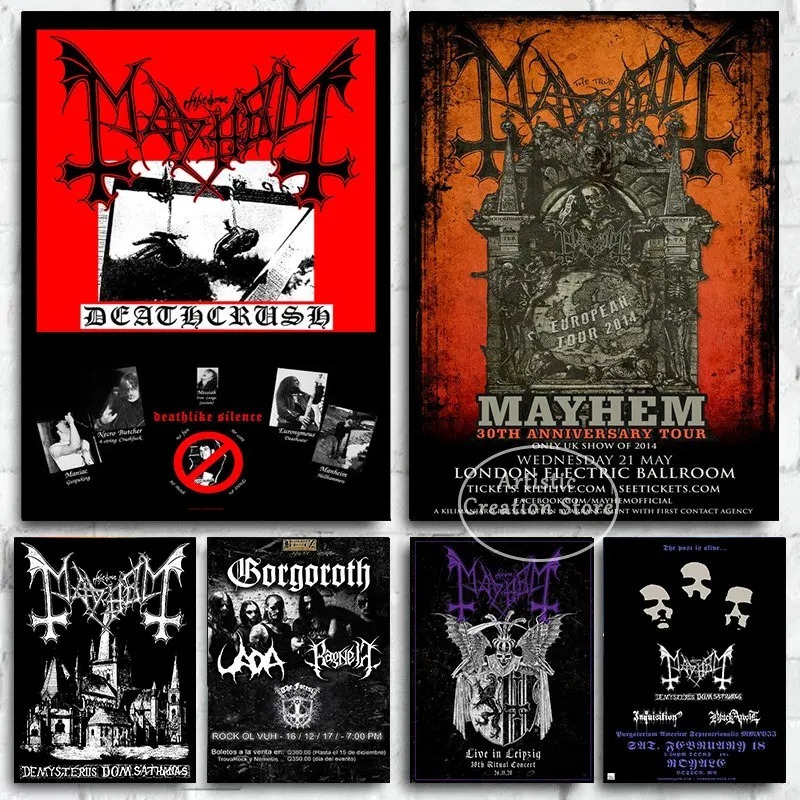 Crossfit Mayhem - Плакаты Mayhem, скандинавская металлическая музыкальная группа,